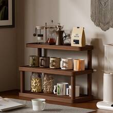 1 pieza Estante de almacenamiento de escritorio de madera vintage, organizador de cosméticos de varias capas, estante de almacenamiento multifuncional para el hogar, estante de especias de cocina, soporte para tazas/mugs, lápiz labial, perfume, taza de té, estante de exhibición abierta para frascos de especias, estante de encimera ahorrador de espacio - Multicolor - Ver 3