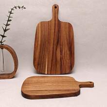 1pc Acacia Wood Cutting Board, Solid Wood Cheese Board, Modern Minimalist Portable Outdoor Camping Acacia Wood Cutting Board - Multicolor - View 5