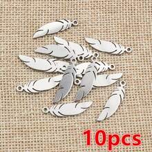 10pcs 25x6mm Feather Charms Pendant DIY Jewelry Making Findings For Earrings Necklace Bracelet Accessories - 25x6mm - View 6