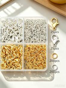 Juego de 450 piezas de conectores de joyería DIY, broches de langosta de 12 mm y anillos de salto de 5 mm, adecuado para cuentas hechas a mano, cuentas espaciadoras, conectores de pulseras y tobilleras, anillos abiertos para collares, conectores de joyería, anillos de salto abiertos, anillos cerrados para aretes, conectores de cadena para bolsos, cadena para teléfono, llavero y otros accesorios de manualidades - Conjunto de hebilla de langosta y anillo - Ver 6