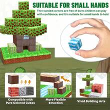 Nimal Forest Print Magnetic Building Blocks 60/120/160pcs, Educational DIY Assembly Toy For Boys And Girls, Can Build Forest Scenes And Exercise Spatial Logic, Exquisite Birthday And Holiday Gift - Multicolor - View 2