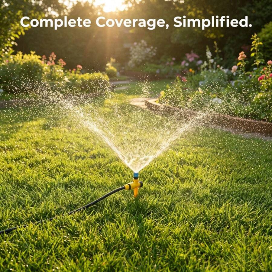Adjustable Water Output Mode Sprinkler, 360° Rotating Nozzle, Automatic Watering Sprayer Suitable For Garden, Lawn And Vegetable Irrigation - Standard - View 1