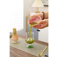 New Japanese-Style 6-Piece Matcha Set Featuring A Pink Cherry Blossom Design And A Pouring-Spout Bowl. - Multicolor - View 6