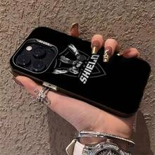 Tema de boxeo de SHIELD en blanco y negrofunda de teléfono Fundas compatibles con ,Apple,VIVO,OPPO,,, y Honor.Fabricadas en silicona TPU,ofrecen protección contra golpes y caídas. - Negro - Ver 5