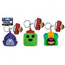 Supercell 1PC Brawl Stars Officially Licensed Squishy Keychain Cute Cartoon Character Keyring Soft PU Material Bounce-Back Stress Relief Fun Doll Backpack Accessories Birthday Christmas Gift - Multicolor - View 3