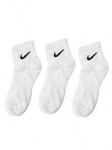 Nike 男襪女襪 EVERYDAY LTWT ANKLE 3PR 籃球訓練透氣三雙裝籃球襪 SX7677-100 - 白/(黑) - 查看 6