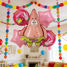 SpongeBob SquarePants Birthday Balloon Set, Anime Theme Character & Star Foil Balloons, Anime Birthday Party Supplies - Cartoon Balloons - View 7
