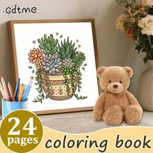 GDTME 1 Peça Livro de Colorir Suculentas Quentes, 24 Páginas em Papel Perolado Reforçado de 120g, Tamanho 7,87*7,87 Polegadas, Adequado para Iniciantes Pintarem, Aliviar o Estresse do Escritório, Interação Pais-Filhos, Ótimo Presente, Adequado para Festas e Eventos de Feriados, Aumentando a Criatividade, Belamente Projetado - DJ-008 - Visão 5