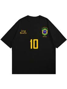 Plus Size Men's Personalized Print Short Sleeve T-Shirt | Suitable For Summer Wear | Comfortable And Breathable | Leading The Fashion - Black - View 3