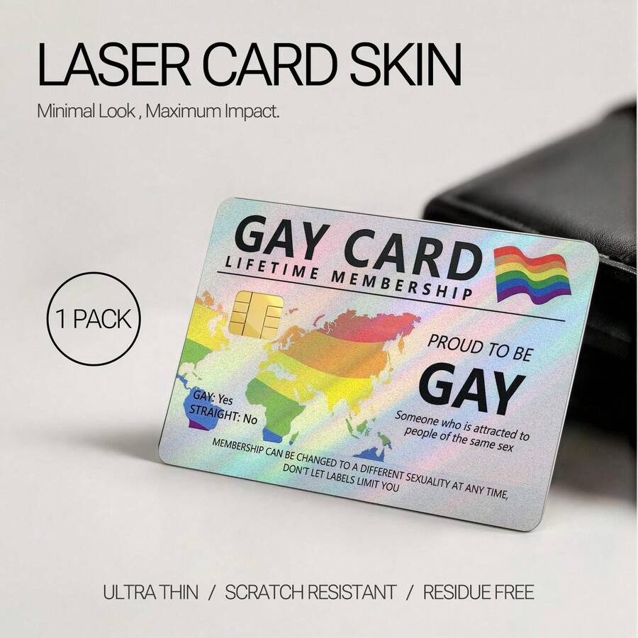 1pc Ultra-Thin Vinyl Skin Sticker For Credit Card, Debit Card, Transit Card, Key Card, Residue-Free, Holographic, Waterproof, Scratch-Resistant, Anti-Slip, Protective And Personalized Bank Card Skin - View 1