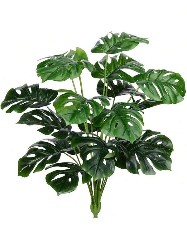 1PC Large Artificial Plants Glans Dorsal Leaf Bouquets Fake Flowers For Spring Autumn Wedding Vase For Home Dining Room Bedroom Decorations, Festival Birthday Party Accessories, Outdoor Garden Decorations
