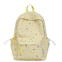 Stylish Backpack Made Of Durable Material For Girls And Young Women, Suitable For Daily School Use. - Yellow With Pendant - View 6