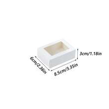 20個白色牛皮紙透明窗禮品盒 3.6x3.6x1.4 適用於烘焙餅乾蛋糕糖果、婚禮派對、聖誕禮物包裝 - 白色 - 查看 10