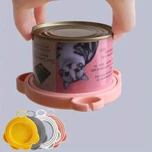 OBOVAY 1pc Silicone Sealing Lid, Suitable For Pet Cats And Dogs, Fits Multiple Sizes, Dust-Proof Sealing Cover - Multicolor - View 2