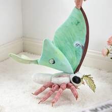 大眼睛綠色月蛾絨毛動物玩偶 兒童生日派對創意禮物 家居女孩房裝飾 遊戲收藏品 - 綠色 - 查看 5