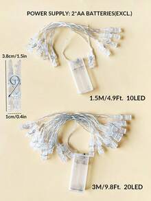 1 Set Lampu Hias Jepit Foto - Lampu Peri LED dengan Jepitan, Bertenaga Baterai untuk Menggantung Foto. Sempurna untuk Dekorasi Kamar Tidur, Pernikahan, Liburan, Pesta, dan Hadiah - Dekorasi Rumah, Dekorasi Ruangan, Dekorasi Pesta Pernikahan dan Liburan - Clear - View 11