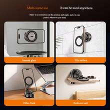 Adjustable Automobile Phone Cradles 2026 New Extended Angle Foldable Magnetic Car Phone Holder Universal Dashboard Vent Mount 360° Rotation Mechanical Suction Cup Compatible With IPhone Android Phones Navigation Devices Valentine's Day Gift - Multicolor - View 11