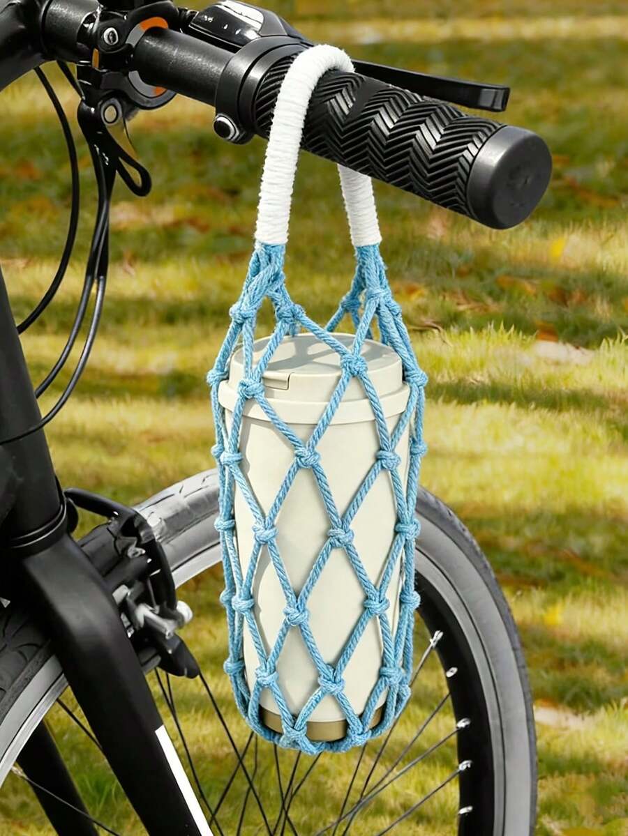 1pc Water Bottle Protective Sleeve & Coffee Cup Mesh Bag, Thickened Anti-Slip Anti-Drop, Portable Cycling Water Bottle Storage Bag, Suitable For Various Water Bottles, All Ages, Daily Commute, Outdoor Picnic Handheld Water Bottle Mesh Bag - Multicolor - View 1