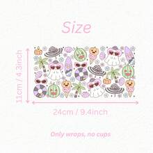 1/2/4pcs Girly Summer Capybara Beach Surf Flamingo Seashell UV Dtf Cup Wrap For 16oz Glass Can Cup, Pastel Floral Book Lover Uv Dtf Uvdtf Decal Sticker For Water Bottle Tumbler Mug Book Mark Laptop Phone Case, Gift For Girls Friends Teacher Holiday - Doodle - View 12