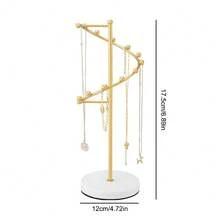 1pc Jewelry Organizer, Spiral Necklace Display Stand, Exquisite Jewelry Storage Rack With Rotating Base, Suitable For Hanging And Displaying Long Necklaces, Jewelry And Bracelets, Store Window Display - Multicolor - View 8
