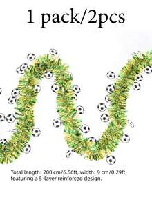 1/2pcs (2m*0.09m) World Cup Decorative Ribbon, Football Decoration Scene Arrangement Ribbon, Metallic Wire Garland - Multicolor - View 13