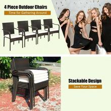[Free Shipping] Set Of 4 Patio Rattan Stackable Dining Chair With Cushioned Armrest For Garden-XY254463 - FXCTKR161EPNQ0 - View 8