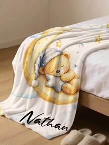 1pc Customized Name Blanket, Personalized Bed Blanket, Can Print Name, Personalized Blanket, Cute Blanket, Comfortable Blanket, Family Gift, Birthday Gift, Christmas Gift, Personalized Gift, Gift For Son/Daughter, Gift For Friend - Style 4 - View 4