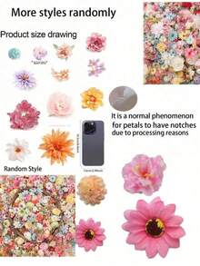 100/50/20pcs Artificial Mini Silk Flower Heads, Pink Series Mixed Flower Heads, Bulk Faux Cherry Blossoms, Sunflowers, Roses, Suitable For DIY Candy Boxes, Hanging Garlands, Floor Garlands, Hanging Flower Backs, Wedding Decor, Birthday Party Supplies, Home, Wedding Hair Accessories, Costume Decoration Mini Flower Heads, Graduation, Mother's Day Gift Decor - Multicolor - View 7