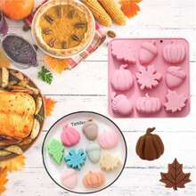 3D Pumpkin Silicone Mold - Fall/Halloween/Thanksgiving Candy Molds With Autumn Maple Leaf & Acorn Shapes, Baking Tray For Cake Decoration, Cupcake Toppers & Resin - Multicolor - View 4