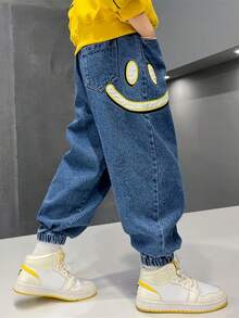 Boys' Denim Jeans Spring/Autumn 2026 New Style Casual Tapered Long Pants For Tween Boy - Medium Wash - View 1