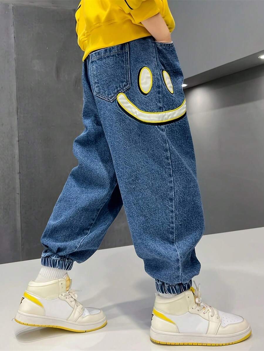 Boys' Denim Jeans Spring/Autumn 2026 New Style Casual Tapered Long Pants For Tween Boy - Medium Wash - View 1