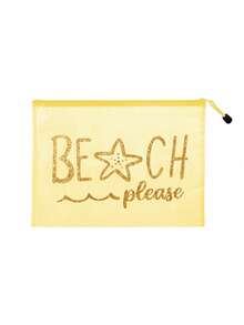 多色防水時尚網格海灘包，附亮面「Beach Please」字樣與海星圖案，大容量透明化妝包、泳池包、便攜耐用盥洗包、文具收納袋、輕量防曬收納包，適合游泳、海灘、潛水及夏季旅行，送給朋友、家人、閨蜜、同學的完美禮物與紀念品，適用於生日、節日、派對、婚禮（伴娘）、教師節、開學季、畢業季 - 彩色 - 查看 16