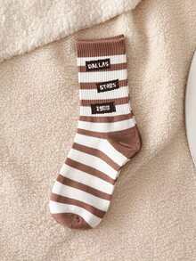4 Pairs Random Socks, Suitable For Female Students In Spring And Autumn, Fashionable Korean-Style Knee-High Socks, Athletic American-Style Knee-High Socks, Comfortable For Daily Wear - Multicolor - View 8