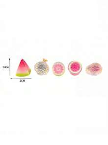 5PCS Ice Clear Fruit Car Ornament, Creative Mini Center Console Simulation Fruit, Car Decoration Ornament - A - View 3