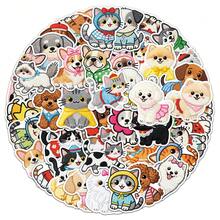 56pcs Embroidered Cartoon Cat & Dog Graffiti Creative Cute Girly Adorable Animal Decorative Stickers For Desk And Wall - 56 Embroidered Cartoon Cats and Dogs - View 5