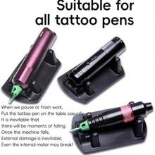 Tattoo Machine Stand - Acrylic/Rubber Tattoo Pen Holder, Tattoo Machine Rack, Compatible With Rotary Tattoo Guns & Coil Machines, Anti-Slip Base, Stable Pen Display Stand Tattoo Pen Tray - Black - View 7