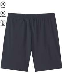 Women's Casual Summer Shorts, Soft Breathable Drawstring Waist Shorts With Zipper Pockets, Suitable For Sports, Daily Wear And Outdoor Activities - Dark Grey - View 4