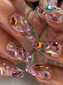 100/500/600/1000pcs 2-3mm Ultra Bright Mini Resin Flat Back Rhinestones Asymmetrical Shape DIY Nail Art Decorations Rhinestone Nail Accessories Nail Supplies - Multicolor - View 10