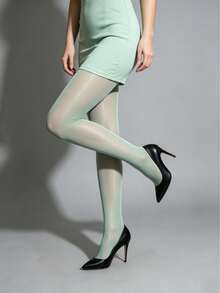 1 Pair Women's Glossy Tights, Rare Mint Green, Fashionable, Perfectly Matches Modern Fashion Style - Multicolor - View 8