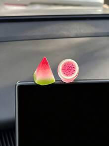 5PCS Ice Clear Fruit Car Ornament, Creative Mini Center Console Simulation Fruit, Car Decoration Ornament - A - View 8