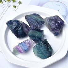 1pc Natural Rainbow Fluorite Raw Stone, Crystal Healing Stone For Reiki Meditation, Home Decor, Chakra Balancing - Multicolor - View 6