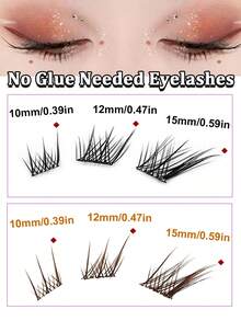 Rikuaild 120pcs Black And Brown Self-Adhesive False Eyelashes Book ,Fox Eye Styles Pre Glued Lashes Mixed 2 Colors Soft Lightweight Lashes Travel Essentials Suitable For Beginners - C - View 4