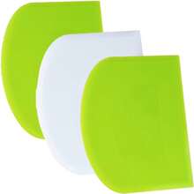 Dough Scraper, Dough Holder, Dough Cutter, Dough Scraper Holder - 3-Piece Set, 4.7 X 3.7 Inches, PE Plastic Material, Flexible Edges, Sharp Corners, Anti-Slip Design, Cake Scraper, Baking Tool, Shaping Accessory - View 1