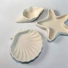 3件組矽膠模具套裝，適用於樹脂和混凝土鑄造 - 貝殼/海螺和海星形狀，非常適合DIY手工藝、珠寶展示盤、水泥蠟燭架、環氧樹脂鑄造模具 - 3PC套裝 - 查看 4