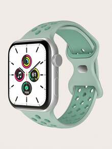 4件/組中性時尚運動款柔軟舒適透氣雙色孔洞矽膠扣錶帶，適用於Apple Watch，尺寸38mm、40mm、41mm、45mm、44mm、42mm、49mm，可用作腰帶、百搭休閒手鍊、腕帶，派對禮物、節日禮物。兼容Ultra系列9/8/7/6/5/SE/4/3/2/1機型，可更換錶帶配件。 - 彩色 - 查看 9