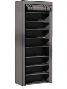 HOMEASY - Minimalist Shoe Rack Closet Multifunctional Assembled Organizer/Shoe Storage (Gray, 9 Tiers) This Assembleable Shoe Rack Is Gray In Color - Cafe - View 9