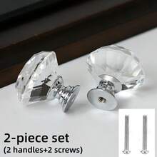 2pcs/Set, Drawer Knobs Handles, With Screws, Diamond-Shaped Alloy 25mm Cabinet Knobs Pulls - 2-piece Set (2 Handles + 2 Screws) - View 6
