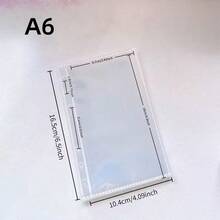 1 Set Of 3pcs A6 A7 A8 M5 Size Transparent Frosted Loose-Leaf Binder Pouches, Multi-Hole Top Loading Refill Bags, Can Store Cash, Envelopes, Coupons, Receipts And Cards School Supplies - Set - View 10