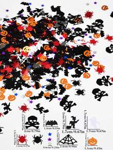 15/30/50g Halloween Glitter Confetti, Shiny Pumpkin Bat Spider Ghost Witch Skeleton Paper Confetti For Table Scatter, Party Decoration, DIY Crafts - Halloween Confetti 4 - View 2