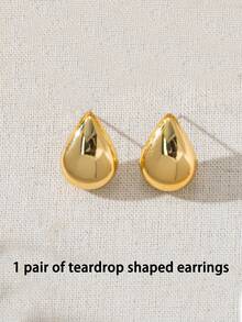2-12pcs Multi-Piece Fashion Earring Set, Suitable For Parties, Travel And Daily Outfits - Gold - View 5